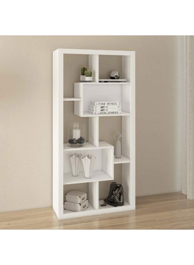 Danube Home Cierra Book Case/TV unit, White - 78 x 31.5 x 159 cm - Image 2